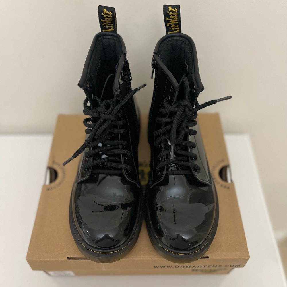 Dr. Martens Glossy Black Patent Lace-Up Platform Boots